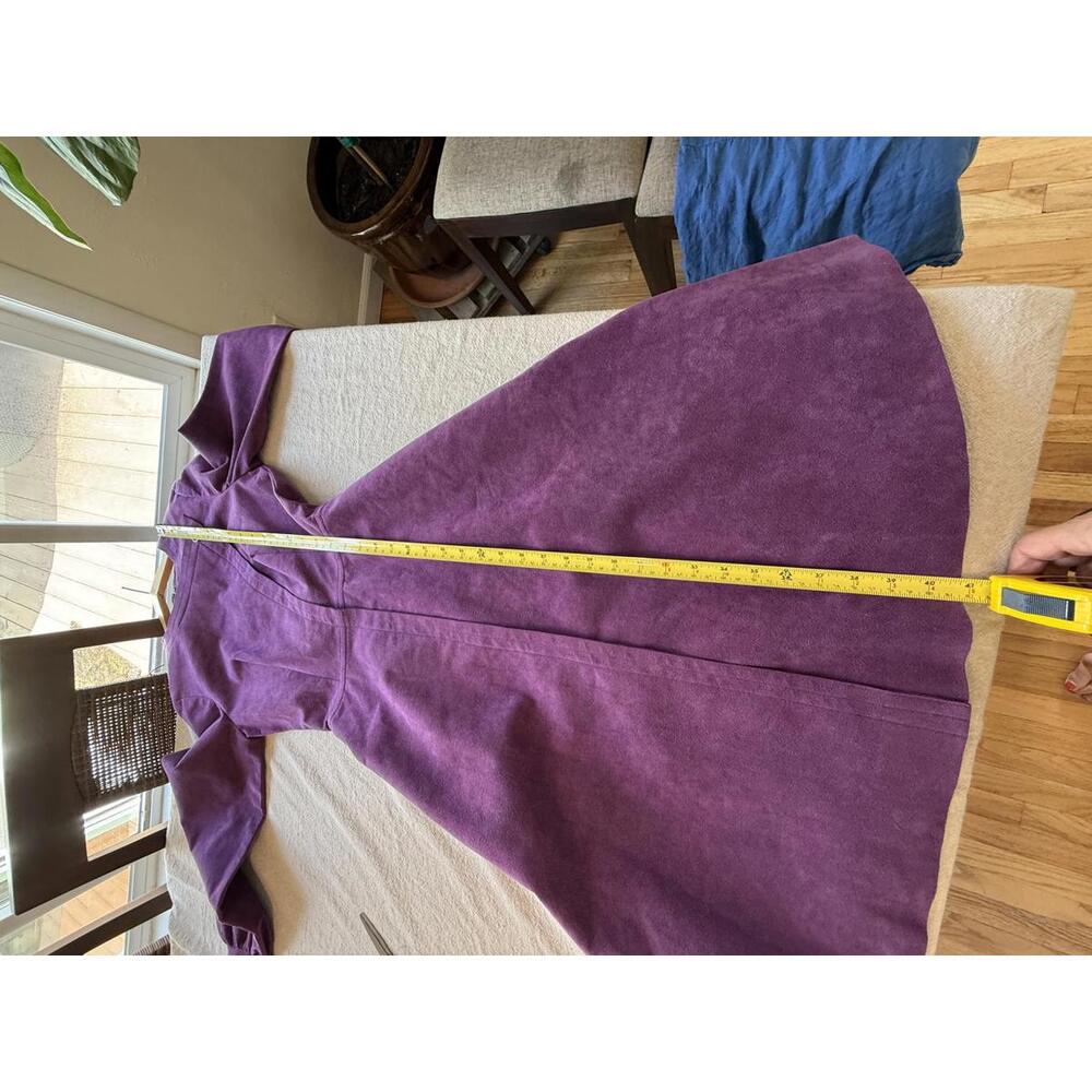 Vintage Mollie Parnis Purple Ultra Suede Long Sleeve Dress Small - Picture 15 of 15